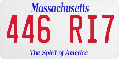 MA license plate 446RI7