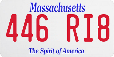 MA license plate 446RI8