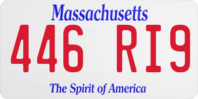 MA license plate 446RI9