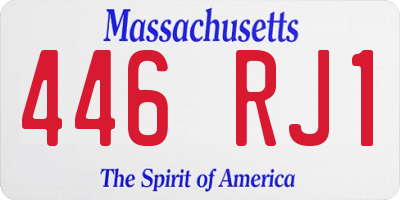 MA license plate 446RJ1