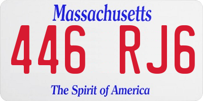 MA license plate 446RJ6