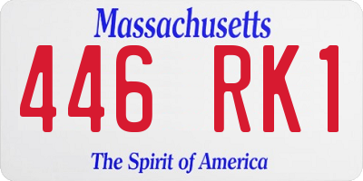 MA license plate 446RK1