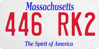 MA license plate 446RK2