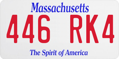 MA license plate 446RK4