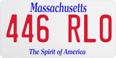 MA license plate 446RL0