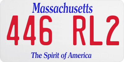 MA license plate 446RL2