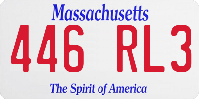 MA license plate 446RL3