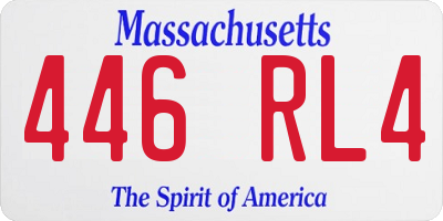 MA license plate 446RL4