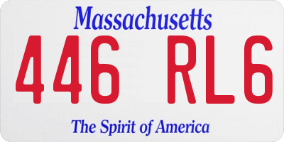 MA license plate 446RL6