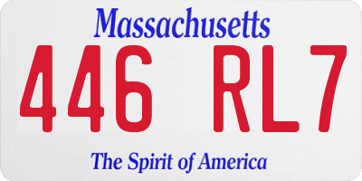 MA license plate 446RL7
