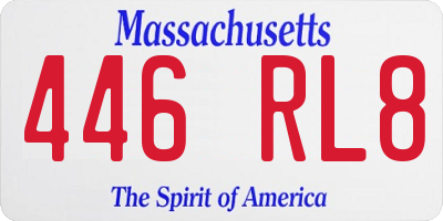 MA license plate 446RL8