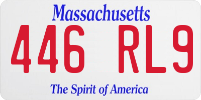 MA license plate 446RL9