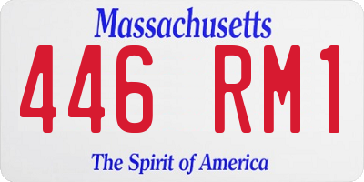 MA license plate 446RM1