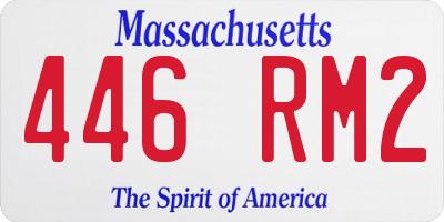 MA license plate 446RM2