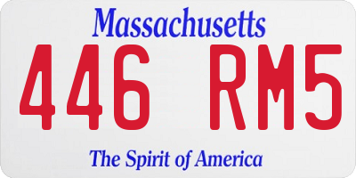 MA license plate 446RM5