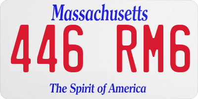 MA license plate 446RM6