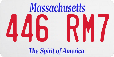 MA license plate 446RM7