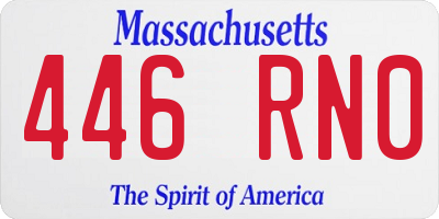MA license plate 446RN0