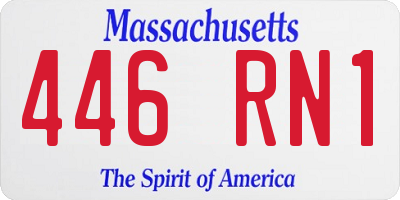 MA license plate 446RN1