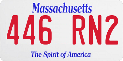 MA license plate 446RN2