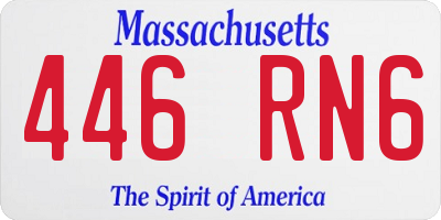 MA license plate 446RN6
