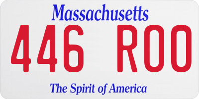 MA license plate 446RO0
