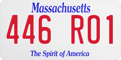 MA license plate 446RO1