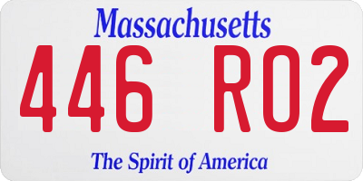 MA license plate 446RO2