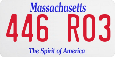 MA license plate 446RO3