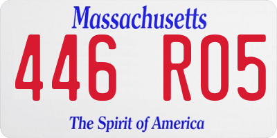 MA license plate 446RO5