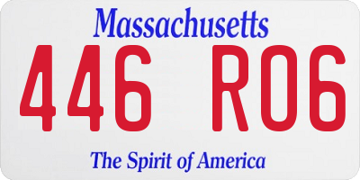 MA license plate 446RO6