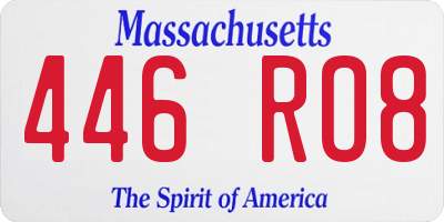 MA license plate 446RO8