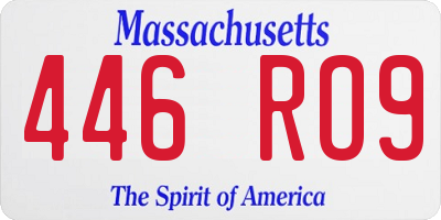 MA license plate 446RO9