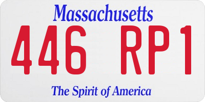 MA license plate 446RP1