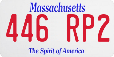 MA license plate 446RP2
