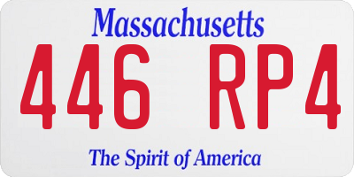 MA license plate 446RP4