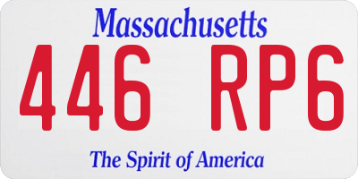MA license plate 446RP6