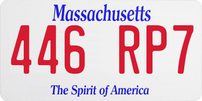 MA license plate 446RP7
