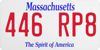 MA license plate 446RP8