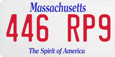 MA license plate 446RP9