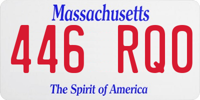 MA license plate 446RQ0