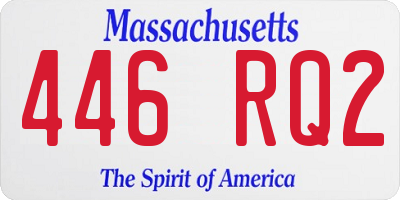 MA license plate 446RQ2
