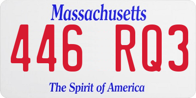 MA license plate 446RQ3