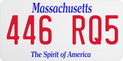 MA license plate 446RQ5
