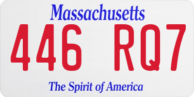 MA license plate 446RQ7