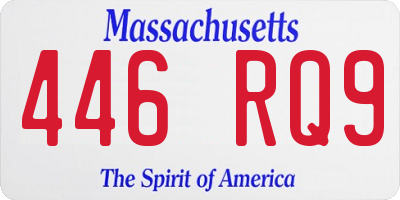 MA license plate 446RQ9