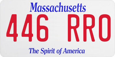 MA license plate 446RR0
