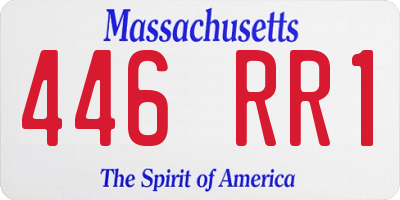 MA license plate 446RR1