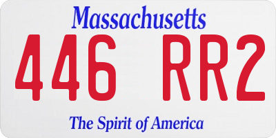 MA license plate 446RR2