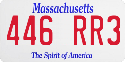 MA license plate 446RR3